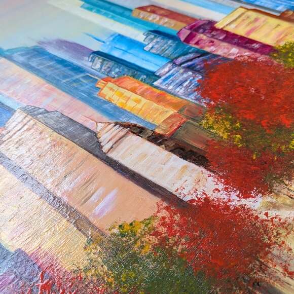 Original Colorful Acrylic Painting New York City Skyline From Central Park 30x24 - Picture 5 of 14